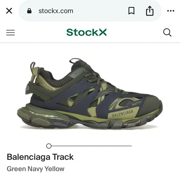 Balenciaga Olive and Navy Sneakers - Picture 4 of 7